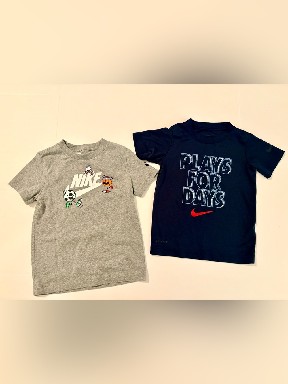 Nike Boys 4T Athletic T Shirt Bundle 2 Pack Sports Ball Play For Days Toddler